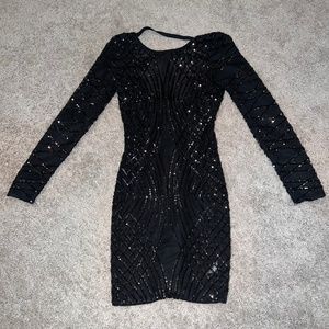 Sequin Black Mesh dress